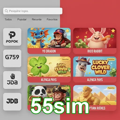 Ilustração de Explore os slots no 55sim com recompensas VIP exclusivas