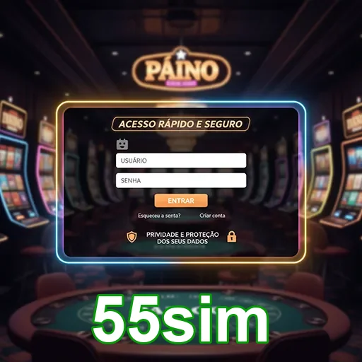 Interface do aplicativo cassino da 55sim para mobile