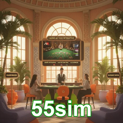 Imagem de uma pessoa jogando no cassino online 55sim